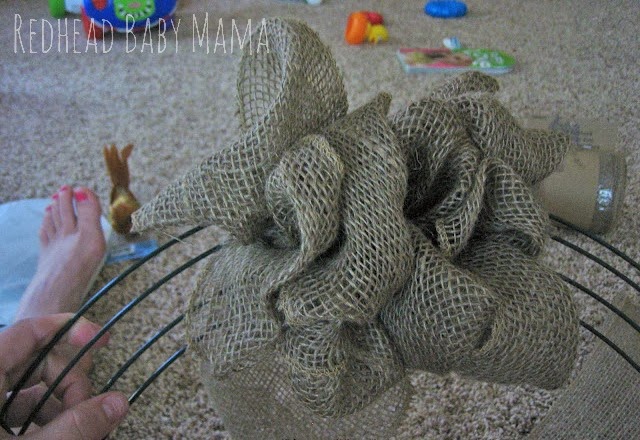 Burlap Wreath Tutorial - Redhead Baby Mama