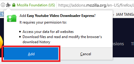 add plugin easy youtube ke firefox