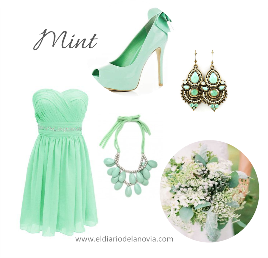 Damas de honor de color mint