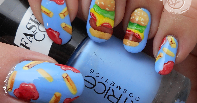 7. "Burger and Fries" Nail Design - wide 6