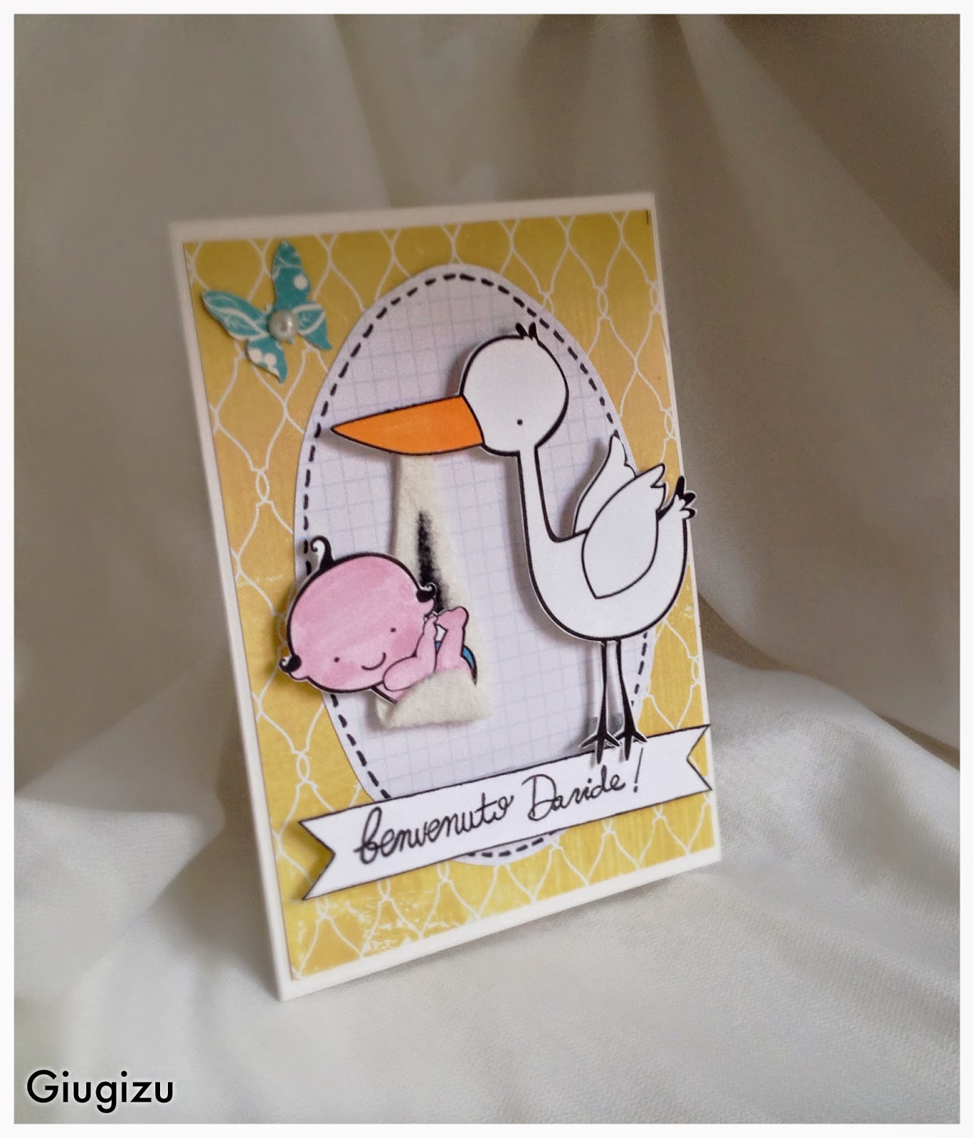 D.I.Y. baby boy card + frame Biglietto + cornice fai da te per nascita