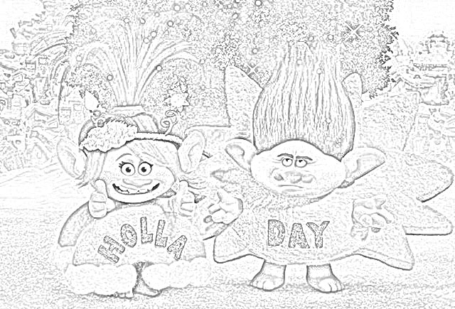 DreamWorks Trolls coloring pagees holiday.filminspector.com