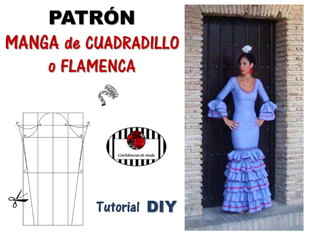 Cómo hacer el PATRÓN de la MANGA de FLAMENCA o manga de CUADRADILLO. Tutorial DIY