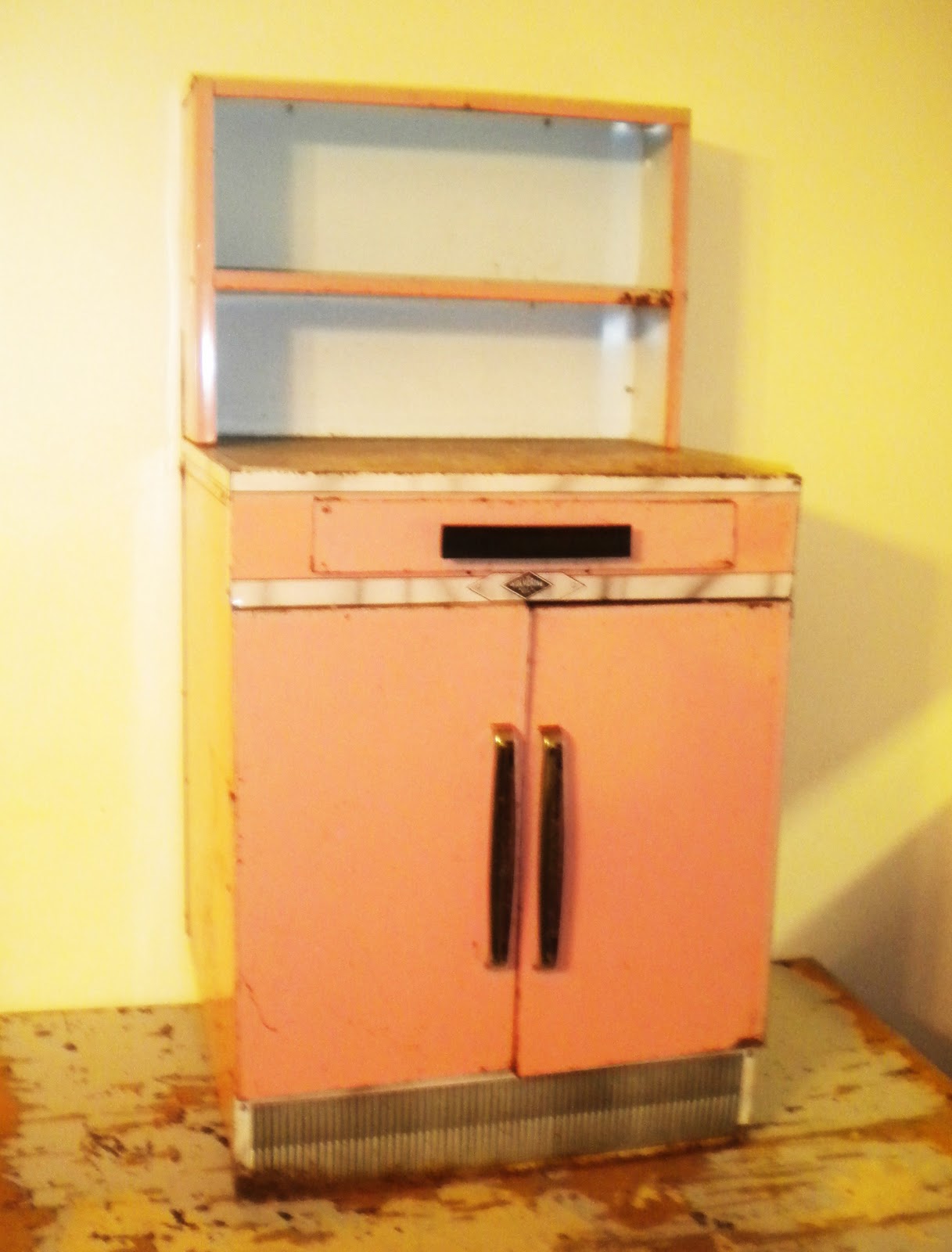 To the Moon and Back: vintage pink child's kitchen set