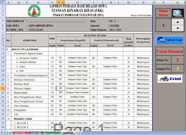 Download Aplikasi RAPORT KTSP dan RAPORT K13 untuk