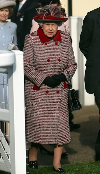 Britain's Queen Elizabeth at Ascot QIPCO British Champions Day Queen Elizabeth Style wore suit dress coat earrings bag