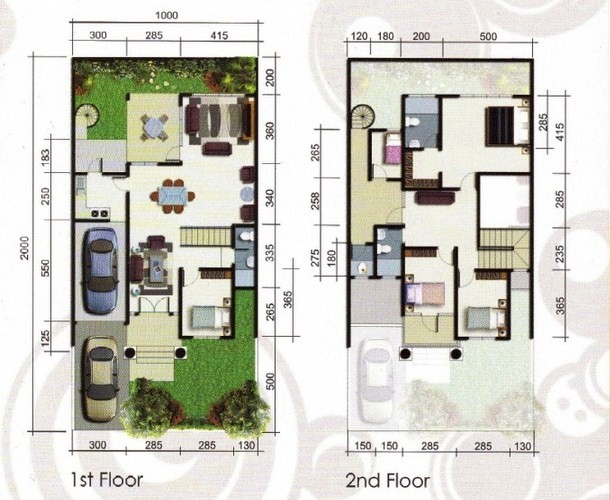  Denah Rumah Minimalis 8x15 Type 70 