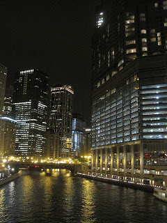 Chicago River at night