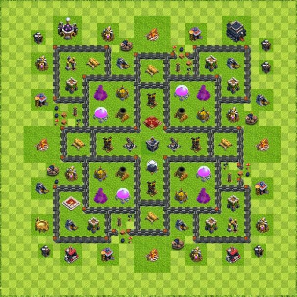 Base Layout Town Hall Level 9 Tipe Farming.