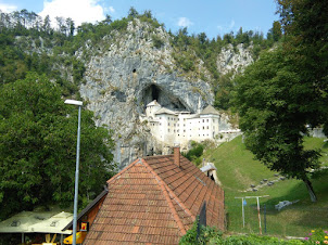 A View of Predjama Cave castle in Slovenia.