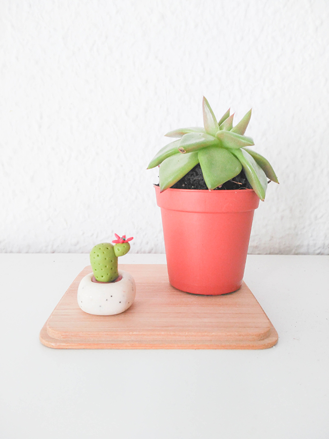 como hacer cactus fimo