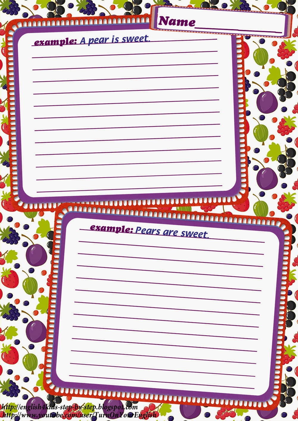 Fruits and Berries Worksheets