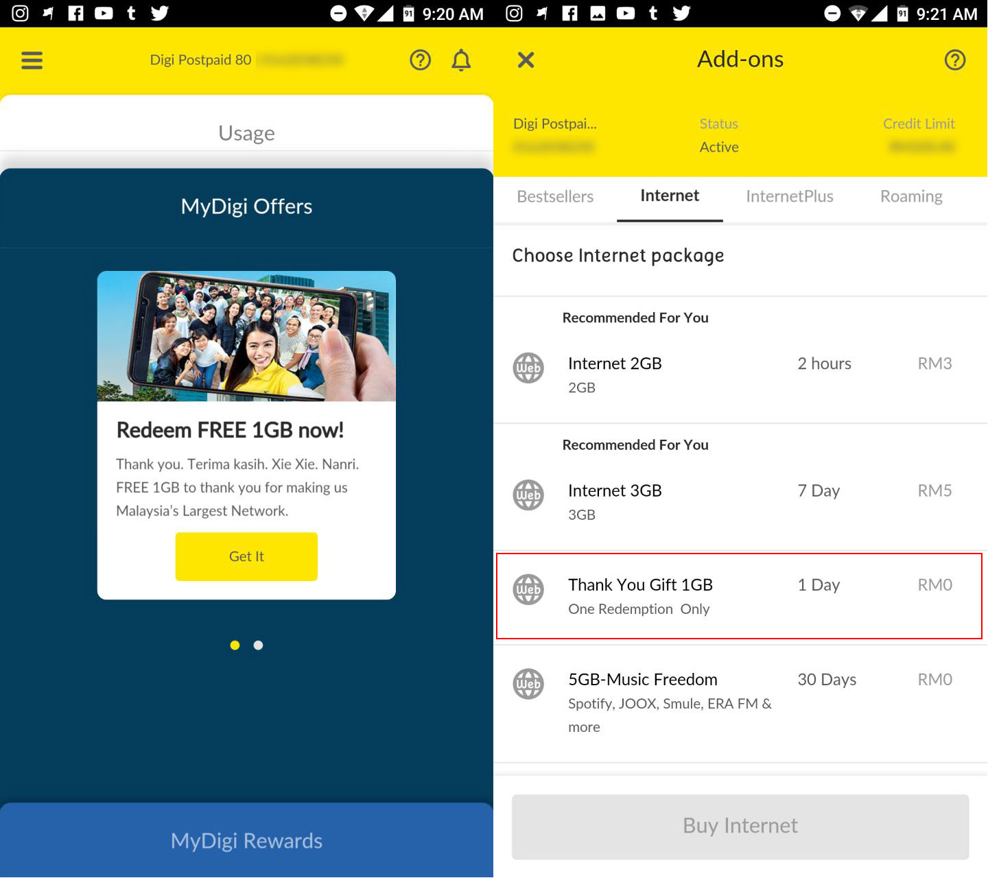 Re: how to redeem the free internet credit