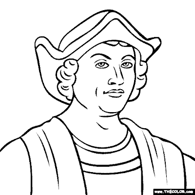 Dibujos para colorear Cristóbal Colón descubrimiento América
