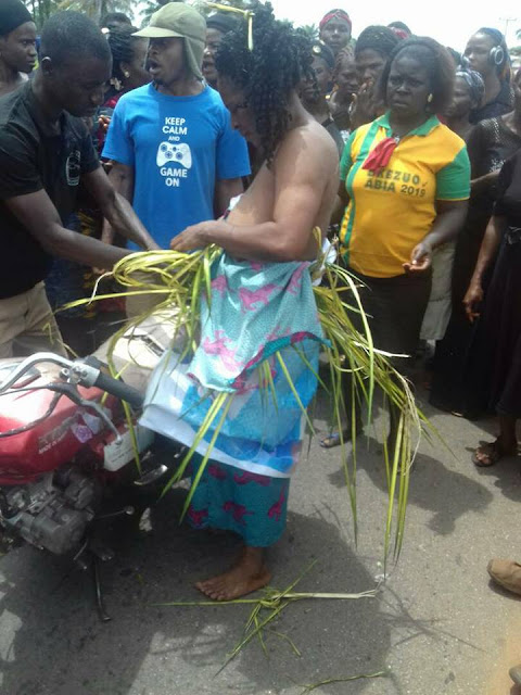 Woman accused of witchcraft, flogged, stripped and exiled from her village in Abia (photos)