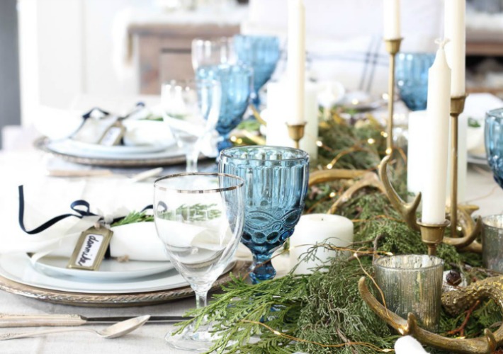 casa rustic-chic decorada para la navidad