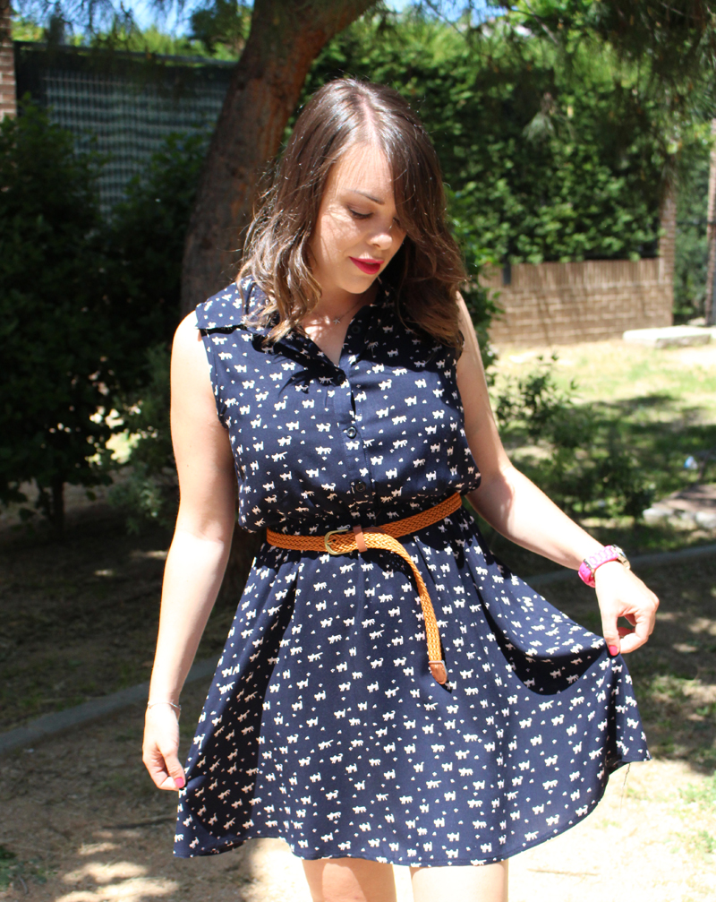 vestido estampado gatos