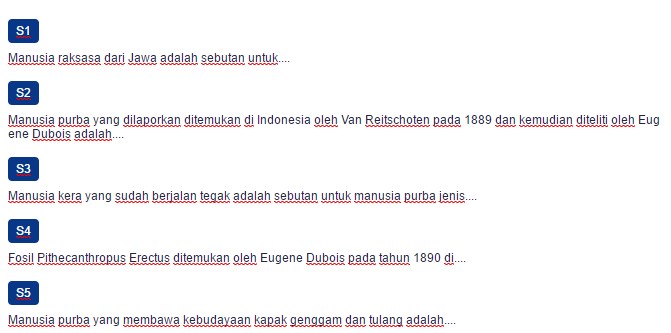 Contoh Soal Manusia Purba Di Indonesia