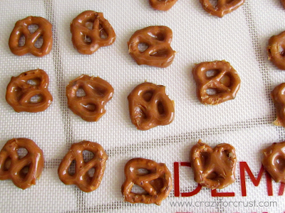 Mini pretzels on a white cloth