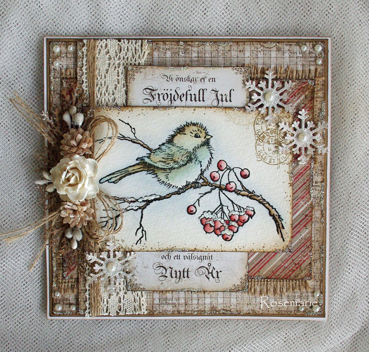 Rosens pysselvrå Julkort i juli