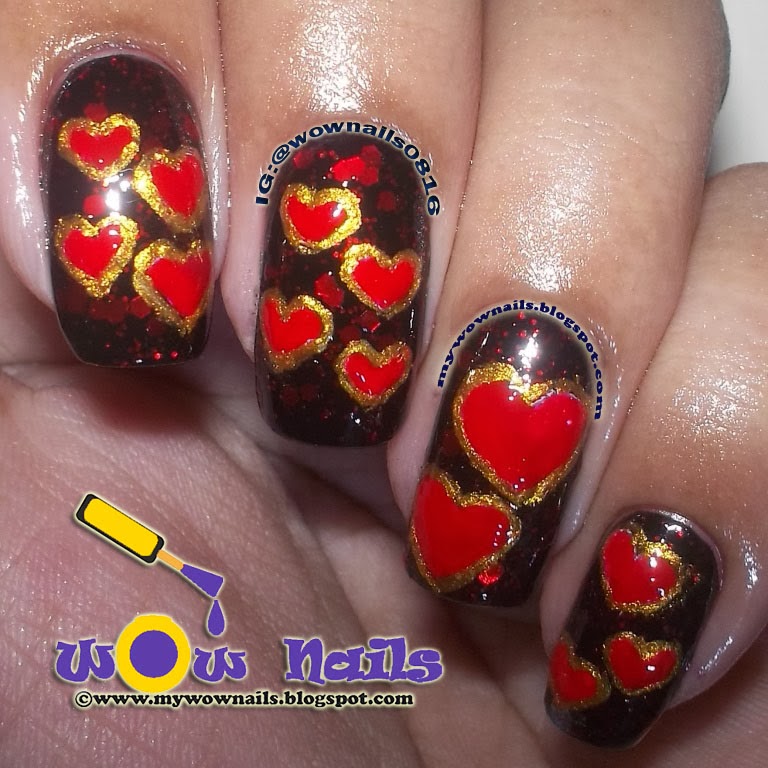 WoW Nails Valentine's Nail Art Series Part 1 Floating Hearts Nail Art