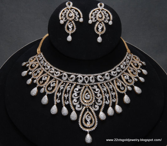 Gold Jewellery Designs: Diamond Necklace Designs