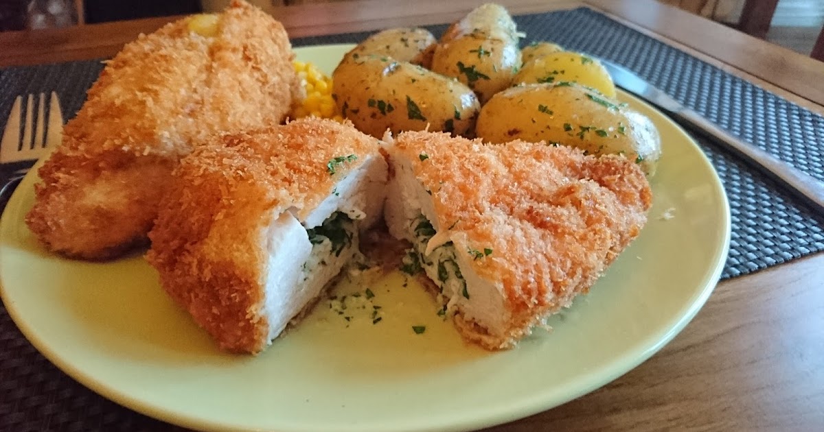 Recipe Classic chicken Kiev with buttered Jersey Royals
