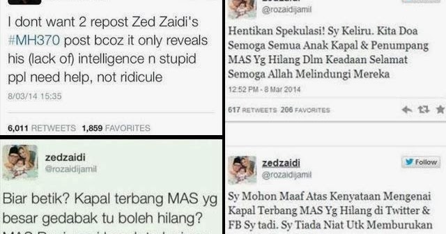 Harith Iskandar Perli Status Lawak Twitter Zed Zaidi Tentang Mh370