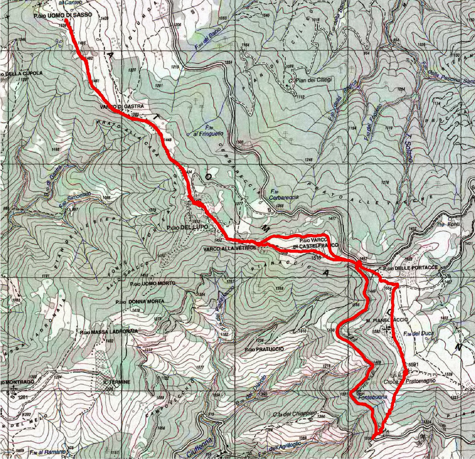 Mappa del Pratomagno