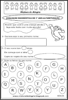 Avaliação diagnóstica Avaliação diagnóstica para 1º ano alfabetização