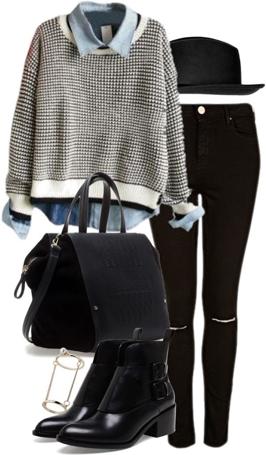 OUTFIT BOHO NEGRO - GRIS 