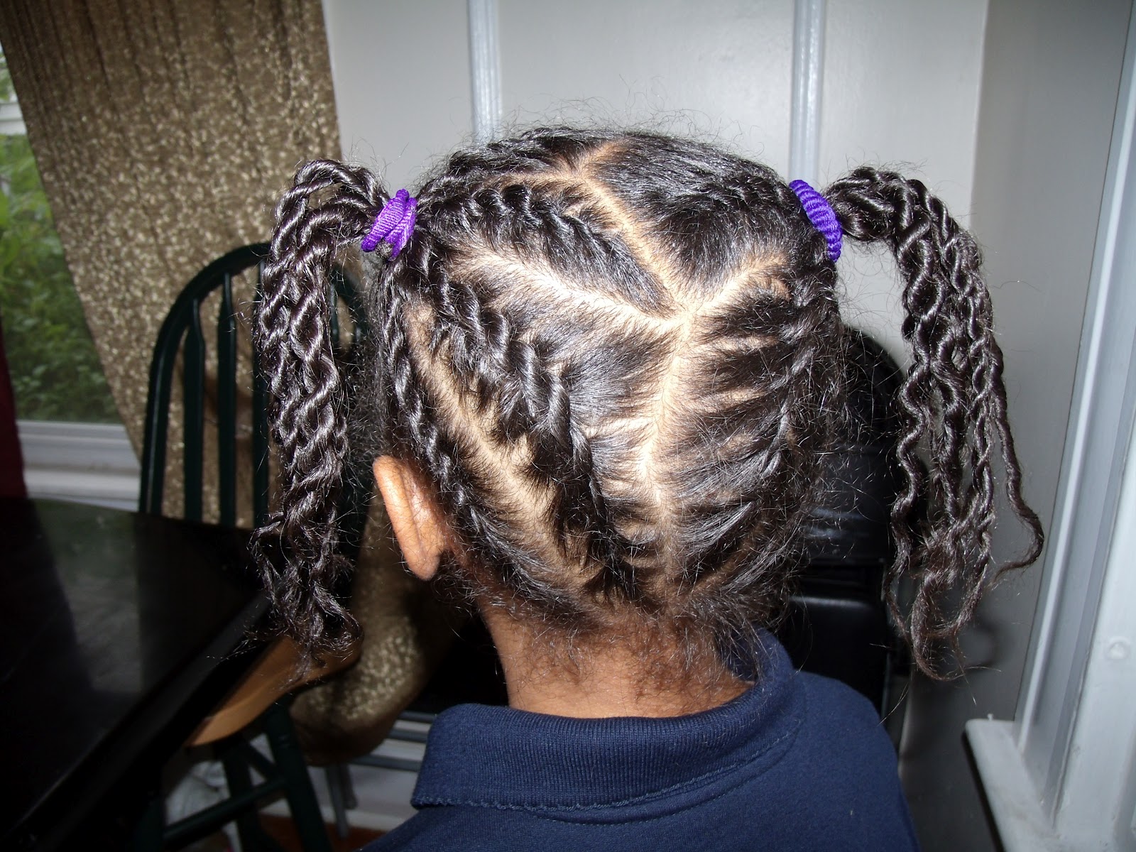Different Kinds of Curls Flat rope twist ponytail, and the resulting