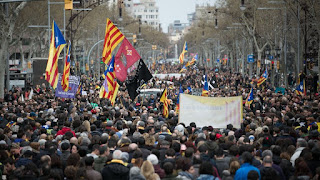 Thousands protest in Barcelona