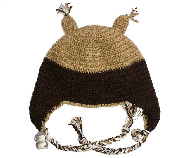 Gorro búho a crochet por detrás
