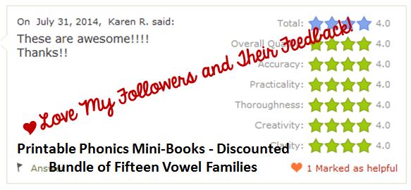 Printable Phonics Mini-Books - Discounted Bundle of Fifteen Vowel Families