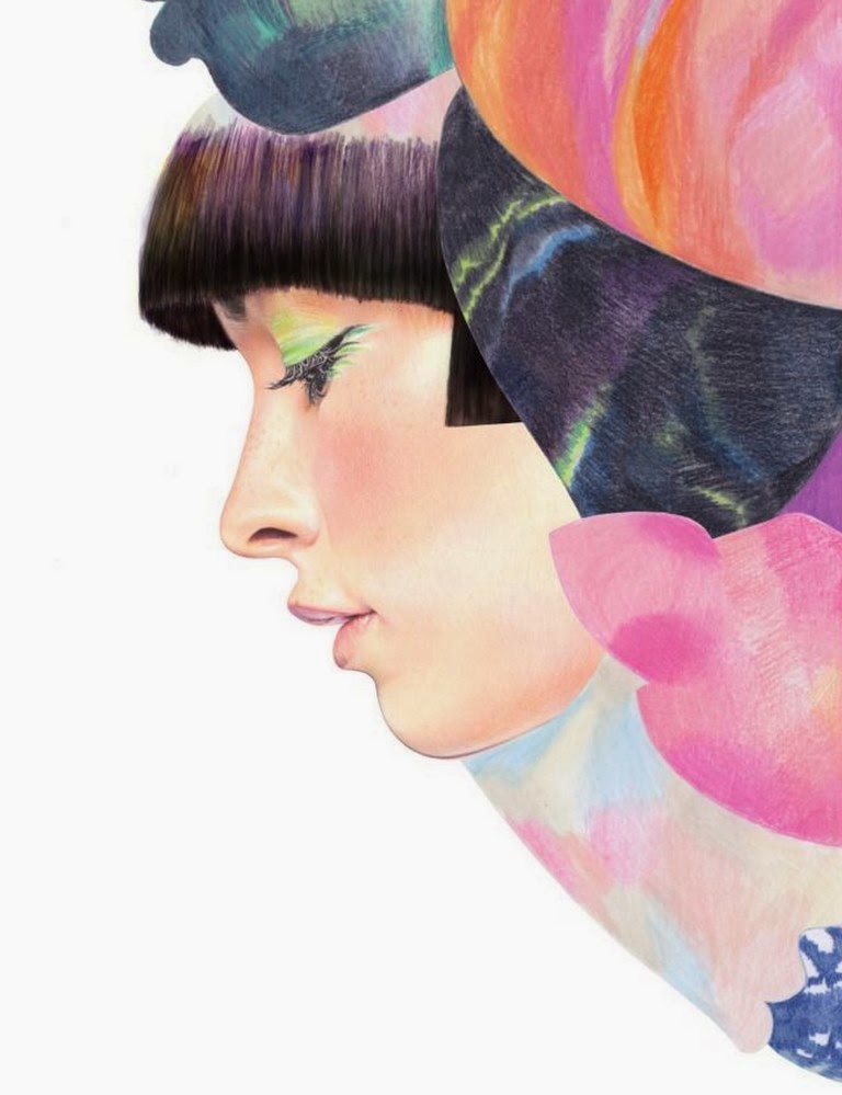 rostro-de-perfil-dibujos-con-tintas-de-color rostros-dibujados-con-tintas-de-color