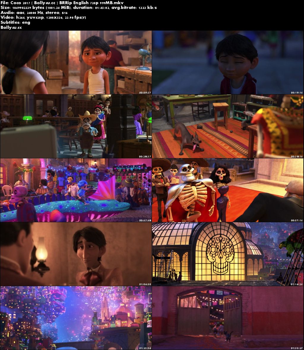 Coco 2017 BRRip 300MB English 480p ESub Download