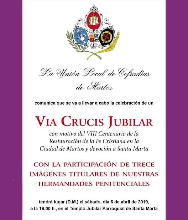 Martos celebrará un Vía Crucis extraordinario con motivo de su Año Jubilar Martos celebrará un Vía Crucis extraordinario con motivo de su Año Jubilar
