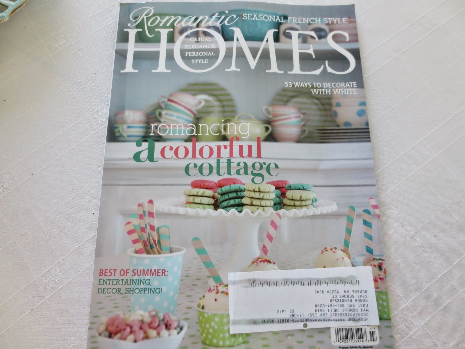 I was so very honoured to be featured in the July 2014 Issue of  Romantic Homes Magazine