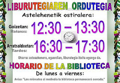 Horario extraescolar de la bibioteca  (curso 2011-2012)