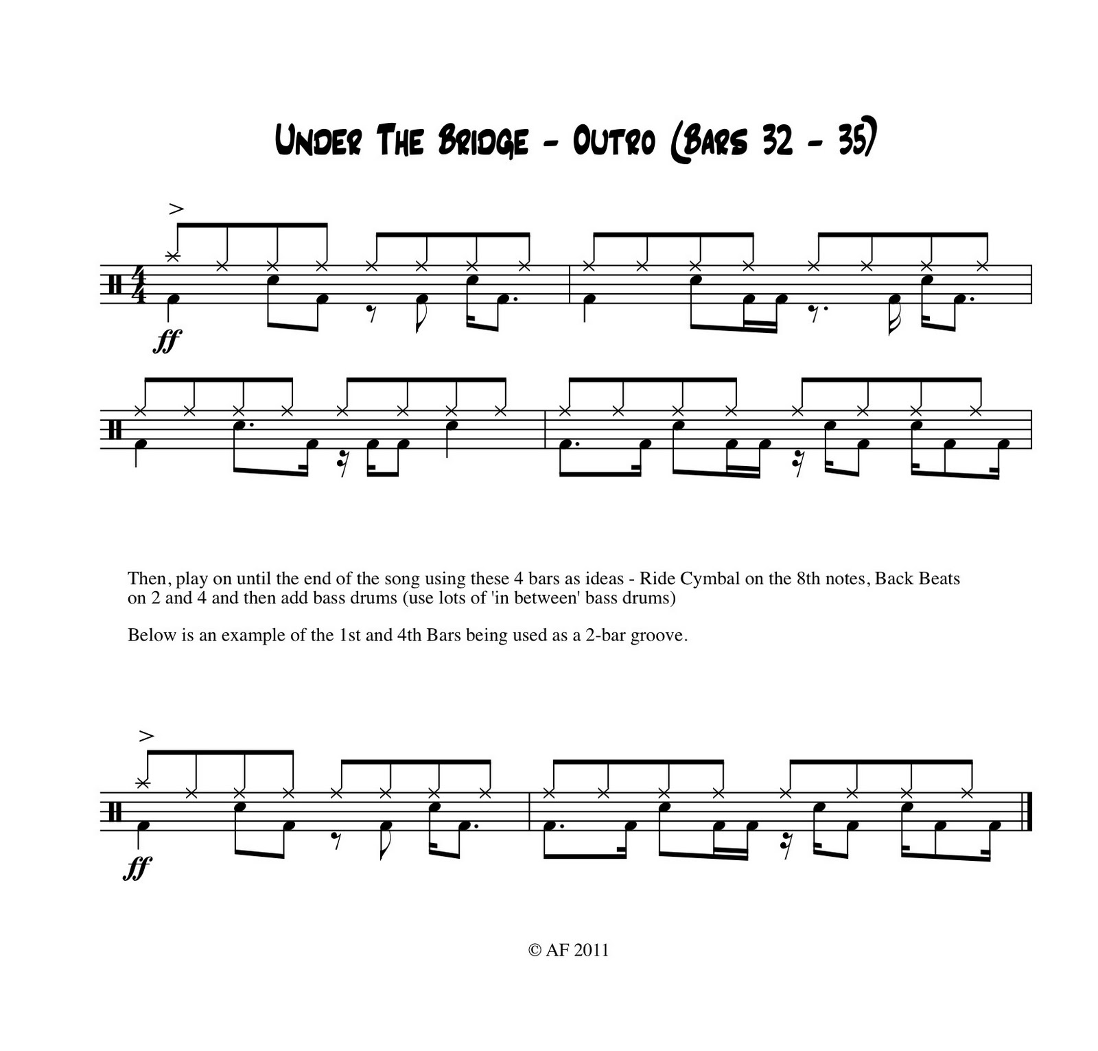 Playsomething Drums Finishing off Under The Bridge