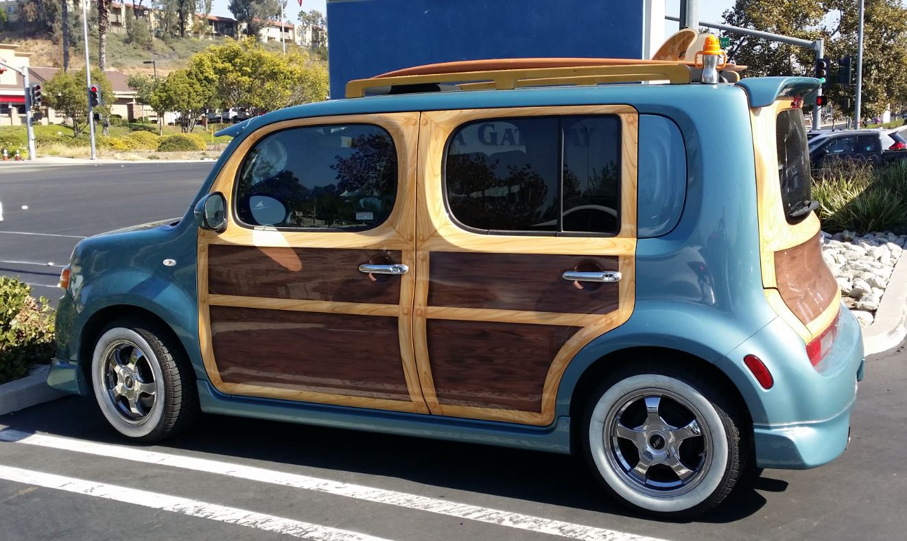 Just A Car Guy: Even Nissan Cube owners like a woody look