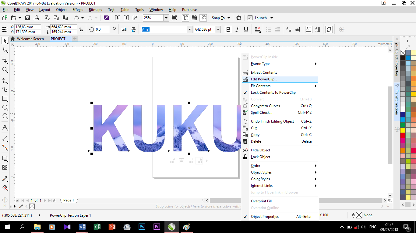 CARA MEMBUAT GAMBAR DIDALAM TULISAN DENGAN CORELDRAW DUBUS