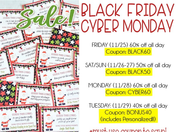 BLACK FRIDAY/CYBER MONDAY: COUPONS + GIVEAWAY