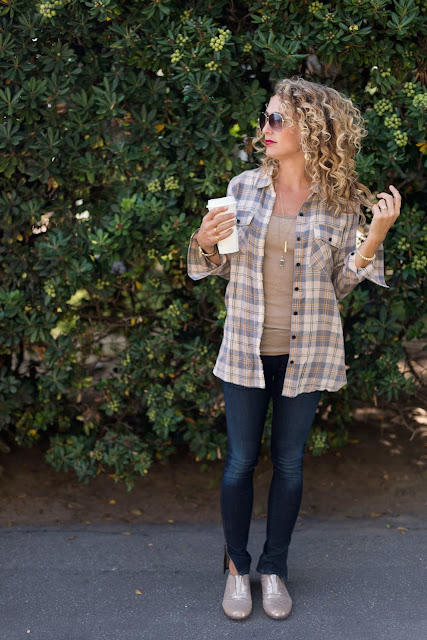 Billabong flannel shirt and skinny jeans