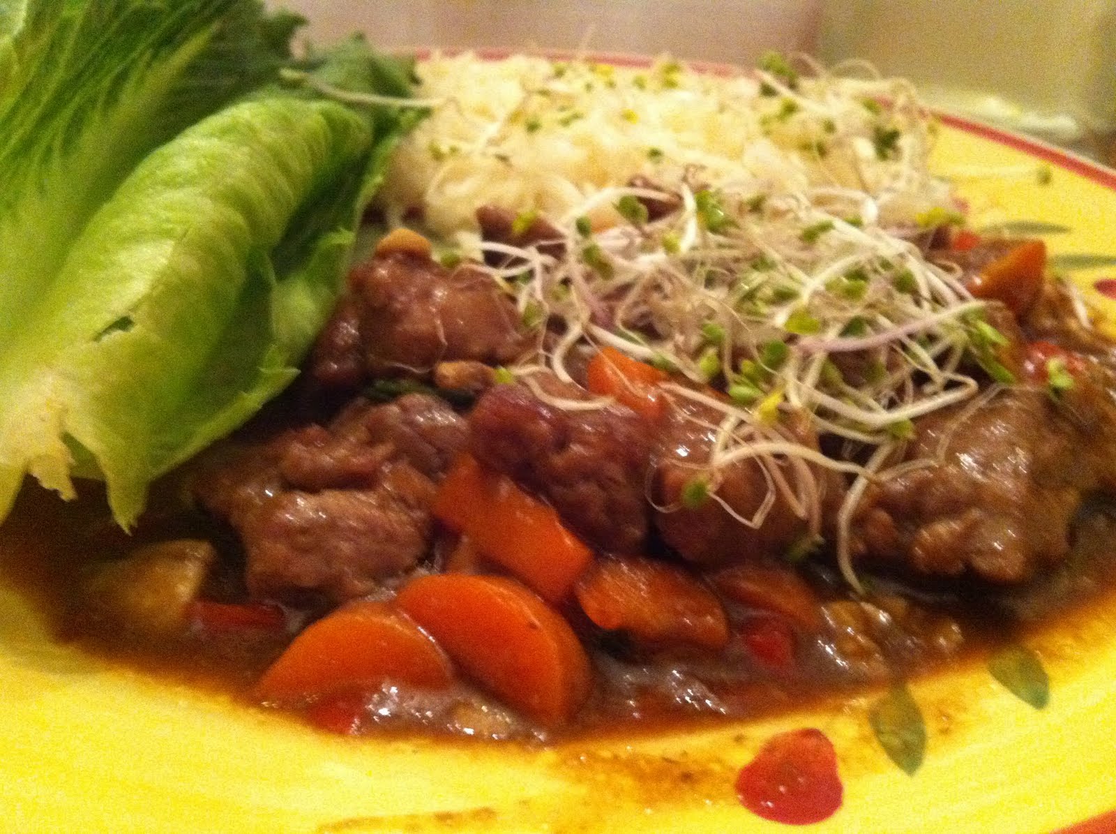 Cooking at Z Casa Mongolianstyle beef lettuce wraps...