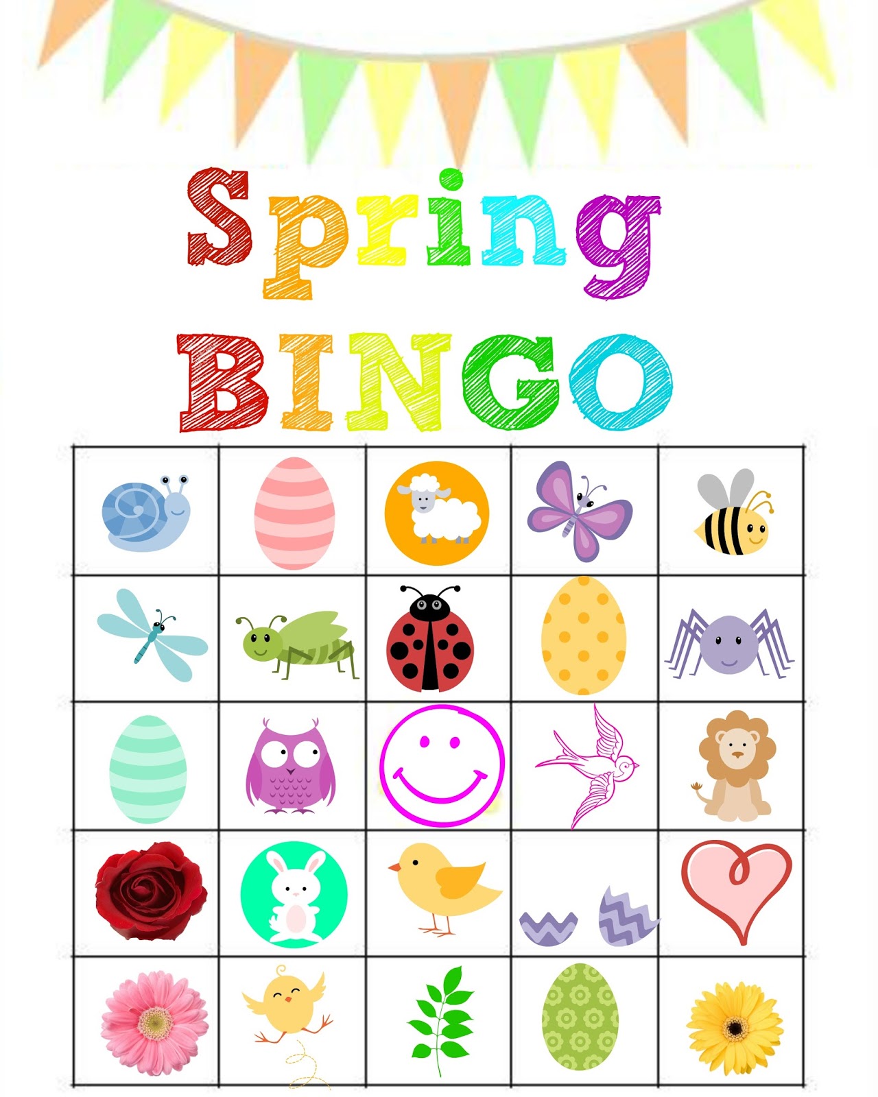 Free Printable Spring Bingo Printable