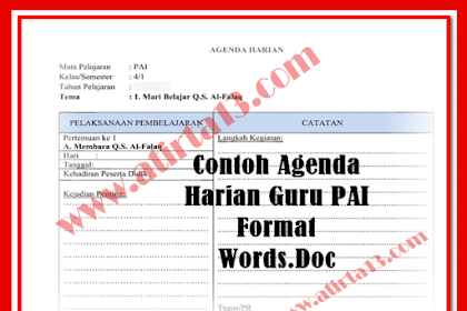 Contoh Kegiatan Harian Guru Pai Format Words.Doc