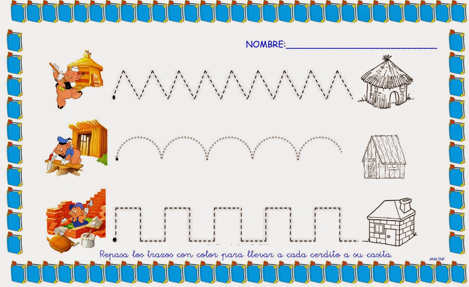 INFANTILES DE ANA V.: EL NÚMERO 3 Y LOS 3 CERDITOS