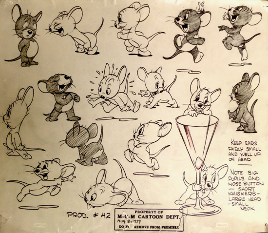 Tom and Jerry, first short, sketch 1939 - Jerry